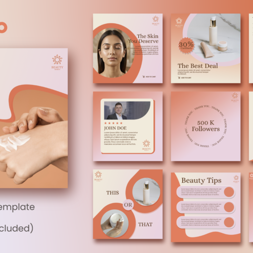 Beauty Social Media Template Bundle